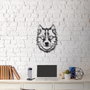 Wallity Wolf v11 Escultura de pared de metal negra